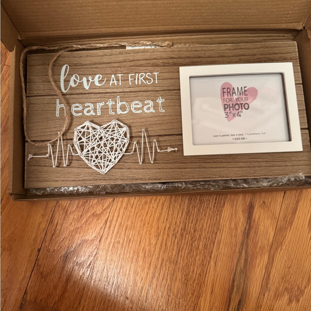 Love At First Heartbeat String Art Frame - White